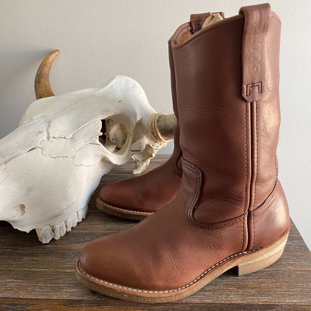 Red Wing 1155 Pecos Leather Work Boots Heritage Nailseat Soft Toe USA Mens 7D